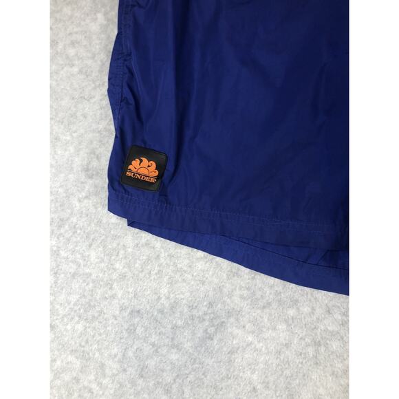 Sundek Lined Trunks Shorts Mens XL Blue Button Zip Rear Pocket - Picture 2 of 12